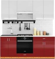 Кухня Сивирин-Компани Клео глосс 2.0 (бургундский глянец\белый глянец) картинка