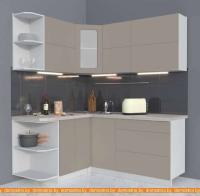 Кухня Интерлиния Мила Матте 1.5x1.8 А правая (луна-луна-травертин серый) картинка