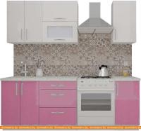 Кухня ВерсоМебель ВерсоЛайн 4-1.6 (белый 001/розовый 011) картинка