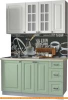 Кухня Интерлиния Мила Деко 1.4 Б (мята/белый/опал светлый) картинка