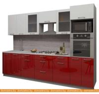 Кухня Интерлиния Мила Gloss 3.0 (белый-красный) картинка