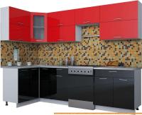 Кухня Интерлиния Мила Gloss 60-12x28 (красный/черный глянец) картинка
