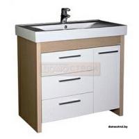 Тумба Aquanet Тиана 90У б/к c умывальником SHENXIN Светлый дуб картинка