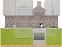 Кухня ВерсоМебель ВерсоЛайн 8-2.1 (белый 001/лайм яркий 026) картинка