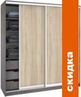 Шкаф-купе Кортекс-мебель Сенатор ШК12 Классика ДСП (береза/дуб сонома) картинка