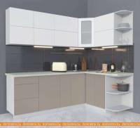 Кухня Интерлиния Мила Матте 1.5x2.3 А правая (белый-луна-опал светлый) картинка