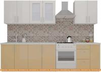 Кухня ВерсоМебель ВерсоЛайн 3-2.3 (белый 001/капучино 103) картинка