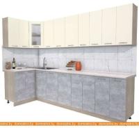 Кухня Интерлиния Мила 12x30 (ваниль-бетон-травертин) картинка