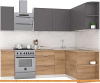Кухня Интермебель Микс Топ-14 1.9x1.6м прав (графит сер-дуб кр зол-дуб кр зол) картинка