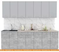 Кухня Интерлиния Мила Лайт 2.8 (серебристый-бетон-бискайская сосна) картинка