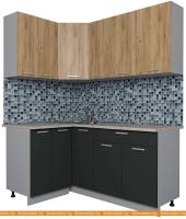 Кухня Интерлиния Мила Лайт 1.2x1.7 (дуб золотой-антрацит-дуб бунратти) картинка