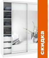 Шкаф-купе Кортекс-мебель Сенатор ШК12 Геометрия ДСП с зеркалом (белый) картинка