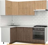 Кухня S-Company Клео крафт 1.2x2.1 левая (гикори темный/гикори натуральный) картинка