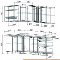Кухня Интерлиния Мила Пластик 1.2x2.2 (гортензия гл/белый гл/опал светлый) картинка