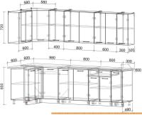 Кухня Интерлиния Мила Лайт 1.2x2.7 (красный/дуб венге) картинка