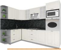 Кухня Интерлиния Мила Деко 1.68x2.8 левая (слон кость-слон кость-кастилло темный) картинка