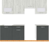 Кухня ВерсоМебель Эко-5 2.3 (дуб крафт белый/антрацит) картинка