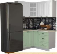 Кухня Интерлиния Мила Деко 1.2x1.5 (мята/белый/опал светлый) картинка