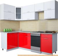 Кухня Интерлиния Мила Gloss 50-12x24 (белый/красный глянец) картинка