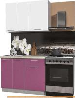 Кухня Интерлиния Мила Пластик 1.1 А (гортензия гл/белый гл/опал светлый) картинка