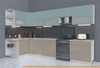 Кухня Интерлиния Мила Матте 1.5x3.5 Б левая (океан/луна/травертин серый) картинка