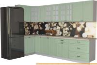 Кухня Интерлиния Мила Деко 1.2x3.2 (мята/травертин серый) картинка