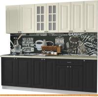 Кухня Интерлиния Мила Деко 2.3 Б (пепел/слоновая кость/травертин серый) картинка