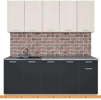 Кухня Интерлиния Мила Лайт 2.0 (вудлайн кремовый-антрацит-бискайская сосна) картинка