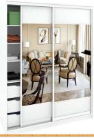 Шкаф-купе Кортекс-мебель Сенатор ШК10 Геометрия ДСП с зеркалом (белый) картинка