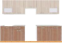 Кухня ВерсоМебель Эко-5 2.9 (ясень шимо светлый/ясень шимо темный) картинка