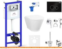 Унитаз Lavinia Boho Relfix Elegant Rimless 10 в 1 75110837 (черное стекло) картинка