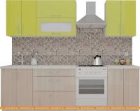 Кухня ВерсоМебель ВерсоЛайн 2-2.0 (зеленый лайм/ясень шимо светлый) картинка