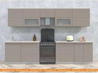 Кухня Интерлиния Мила Матте 3.3 Б (луна/луна/травертин серый) картинка