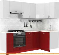Кухня S-Company Клео глосc 1.2x2.3 правая (бургундский глянец/белый глянец) картинка