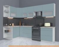 Кухня Интерлиния Мила Матте 1.5x2.9 Б левая (океан/океан/травертин серый) картинка