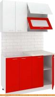 Кухня Кортекс-мебель Корнелия Мара 1.2м (белый/красный/королевский опал) картинка
