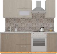 Кухня ВерсоМебель ВерсоЛайн 2-1.6 (крослайн латте/крослайн карамель) картинка