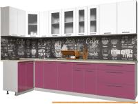 Кухня Интерлиния Мила Пластик 1.2x3.1 (гортензия гл/белый гл/опал светлый) картинка