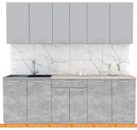 Кухня Интерлиния Мила Лайт 2.2 (серебристый-бетон-бискайская сосна) картинка