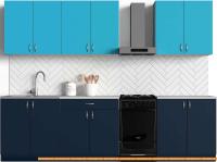 Кухня S-Company Клео колор 2.4 (морской синий/мраморный синий) картинка