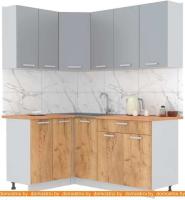 Кухня Интерлиния Мила Лайт 1.2x1.8 (серебристый-дуб золотой-дуб бунратти) картинка