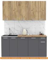 Кухня Интерлиния Мила Лайт 1.7-60 (дуб золотой-антрацит-дуб бунратти) картинка