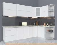 Кухня Интерлиния Мила Матте 1.5x2.7 А правая (белый/белый/опал светлый) картинка