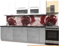 Кухня Интерлиния Мила Пластик 2.5 В (мрамор глянец/белый глянец/кастилло темн.) картинка