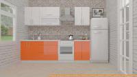 Кухня ВерсоМебель ВерсоЛайн 4-2.0 (белый 001/яркий оранжевый 008) картинка