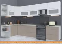 Кухня Интерлиния Мила Матте 1.5x3.4 Б правая (белый-луна-опал светлый) картинка