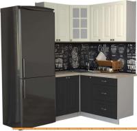 Кухня Интерлиния Мила Деко 1.2x1.5 (пепел/слоновая кость/травертин серый) картинка