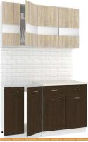 Кухня Кортекс-мебель Корнелия Экстра 1.4м (дуб сонома/венге/мадрид) картинка
