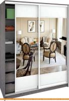 Шкаф-купе Кортекс-мебель Сенатор ШК10 Геометрия ДСП с зеркалом (береза/белый) картинка