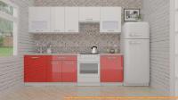 Кухня ВерсоМебель ЭкоЛайт-5 2.4 (белый/красный) картинка